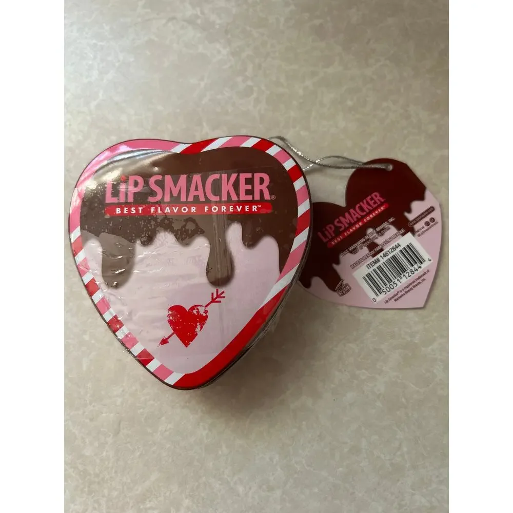 New Lip Smacker Trio in Heart Gift Box Coconut Caramel Chocolate Flavors